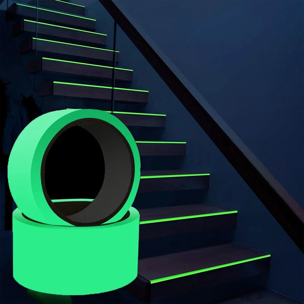 Emergency Exit Sign - เทปเรืองแสงในที่มืด สติกเกอร์เรืองแสงฉุกเฉิน สำหรับความปลอดภัย ป้ายทางออก บันได ป้ายเตือนทางออก